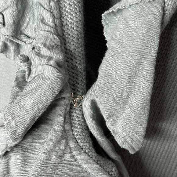 Pure Handknit Womens Cardigan Sweater Small / Medium Green Cotton Lagenlook Boho - Picture 8 of 11